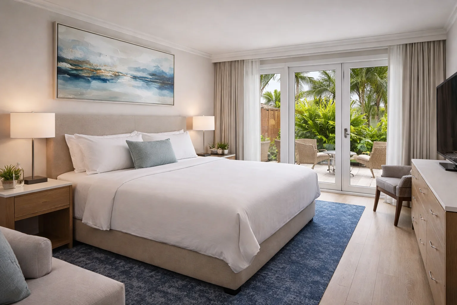 Beachfront view at The Westin Grand Cayman Seven Mile Beach Resort during Cayman Carnival