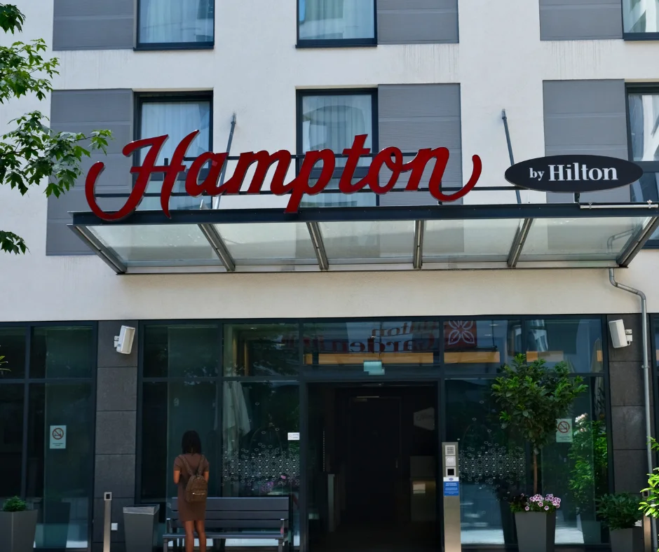 Exterior entrance of Hampton by Hilton Munich City West hotel